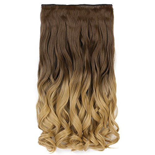 Neverland 24 Zoll (60 cm) Voll Leiter Clip in Hair Extensions Ombre wellenformige lockige Dip Dye 8#/25# - 3