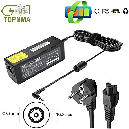 Topnma 19V 3,42A 65W Cargador Portatil para ASUS/Toshiba/Lenovo/Medion Output: 19V 3.42A 65W Cargadore y adaptadore Conector: 5.5 * 2.5mm