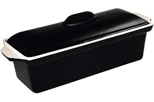 Vogue Terrine noire, 1.7L, taille : 120 (H) x 340 (L) x 105 (P) mm, intérieur émaillé, convient à tous les types de fours et de plaques de cuisson, batterie de cuisine compatible induction, U560