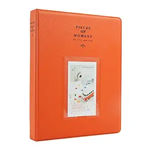 CAIUL Compatible 128 Pockets Mini Photo Album for Fujifilm Instax Mini 7s 8 8+ 9 25 26 50s 70 90 Film, Polaroid PIC-300 Z2300 Film (Orange)