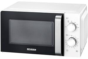 ‎SEVERIN SEVERIN Pojedyncza Kuchenka Mikrofalowa, Analogowa Do Podgrzewania i Rozmrażania, Ręczna Z Obrotowym Talerzem Do Równomiernego Rozprowadzenia Ciepła