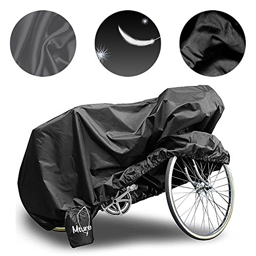 Preisvergleich Produktbild Mture Fahrradabdeckung, Wasserdichter Fahrradgarage Fahrradschutzhülle Universal Fahrrad Gewebeplane Regenschutz Schutzbezug 190x65x98CM - Schwarz