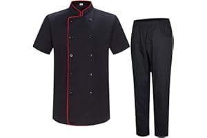 MISEMIYA - Veste et Pantalon Cuisinier Homme - Veste de Chef Homme - Uniforme Hosteleria - Ref.8421-8312