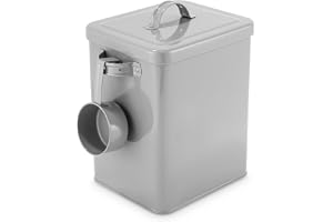 Azyvum Metallförvaringsbox för tvättmedel 6,5 l, förvaringsbox för pulver med måttsked, förvaringsbox för hundmat, kattmat, k