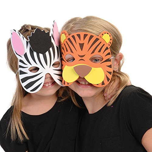 German Trendseller® – 12 x Kinder Party Masken – Mix ┃ Schaumstoff Masken ┃ Ideal für Kindergeburtstag und Karneval ┃ Mitgebsel ┃ 12 Masken - 6