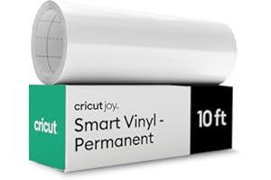 Cricut Selbstklebendes Vinylfolie Plotter (Joy Smart Vinyl) - Plotterfolie Vinyl Permanent Rolle, Selbstklebende Folie (14cmx3m, Weiß)