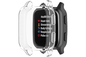 BYISYUE Etui do Garmin Venu Sq 2/Sq 2 Music, folia ochronna, silikon TPU ochrona wyświetlacza Case Cover, ochrona przed zarysowaniem i kurzem, obudowa do Garmin Venu Sq/Sq Music (przezroczyste)