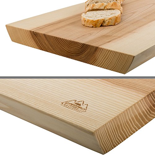 Schwarzwald Massivholz Schneidebrett JAMIE XXL 50 cm, Esche mit natürlicher Baumkante - 5