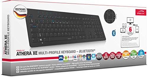 Speedlink Athera XE Bluetooth Tastatur (bis zu 5 Geräte über BT gleichzeitig nutzbar, Vollformat-Tastenfeld inklusive Pfeil- und Ziffernblock) schwarz - 3