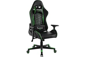 Mc Haus Gameplay Pro Chair Green - Silla Gaming ergonómica de Cuero sintético con reposabrazos Acolchados