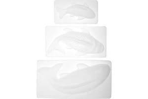 UPKOCH Stampo per cupcake topper a forma di pesce: 3 pezzi 3D carpa pesce torta pan stampo animale compleanno torta ciprinoide stampo per fondente torta decorazione sushi