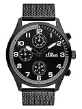 s.Oliver Time Herren Chronograph Quarz Uhr mit Edelstahl Armband SO-3341-MC