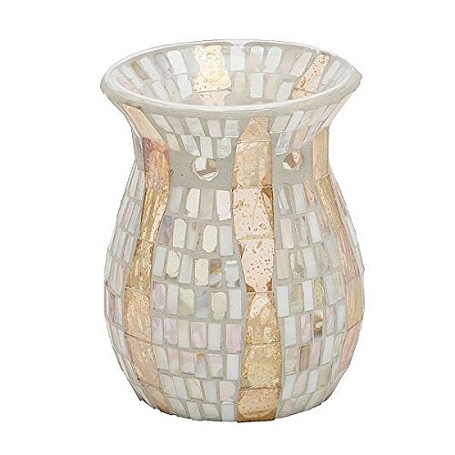 Yankee Candle 1348226 Gold Wave Duftlampe, Glas, perlmutt, 10,5 x 10,5 x 14 cm