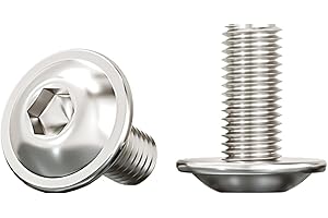 Drenky Vis à Tête Bombée avec Bride,M8x16mm Boulons à Six Pans Creux Acier Inoxydable A2 V2A Vis de Serrure pour Les Connexions Mécaniques,10 Pièces