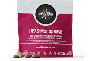 HIFAS DA TERRA - HIFAS-Menopause Suplemento para Menopausia con Extractos Puros de Reishi, Melena de León, Cordyceps y Ashwagandha - Para Sofocos, Ánimo, Equilibrio hormonal - Refill 60 Cápsulas