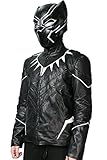 Herren Schwarze Jacke Kostüm Halloween Abendkleid Cosplay Adult Zip Up Kleidung ohne Maske -