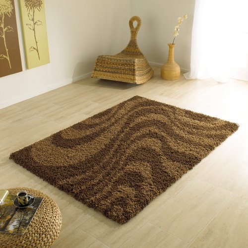 Large Quality Shaggy Rug in Brown 160 x 230 cm (5'3