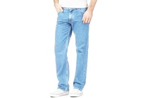 MYSHOESTORE Mens Original Cotton Jeans Basic Plain Straight Leg Heavy Duty Denim Wash Boys Jean Classic Designer Fit Casual Work Wear Zip Fly Belt Loop Pants Pocket Trousers Sizes 30 to 50