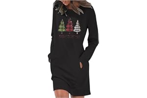 GENERIC Geschenke Für Frauen Strickkleid Damen, Frauen Casual Solid Color Langarm Rundhals Pocket Kleid Frohe Weihnachten, Maxirock, Outfit Hochzeit Gast Kein Kleid