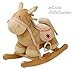 Roba wooden rocking horse with fabric padding, rocking toy for children aged 18 months and older