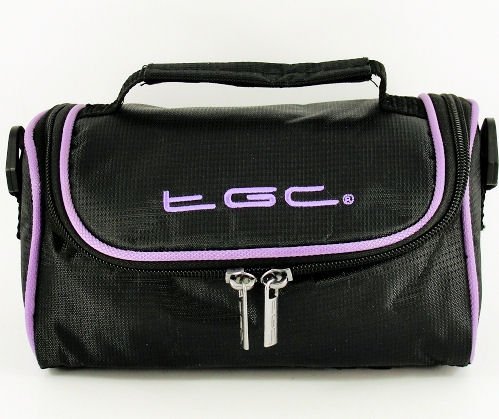 Preisvergleich Produktbild TGC schwarz & lila Trim Schulter Kameratasche für Samsung SLR NX20 S15, Bridge Kameras und Camcorder