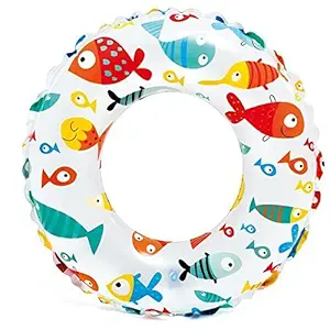 Aish N Bless Swimming ( 20 Inch ) Printed Safety Swimming Pool Ring Tube for Kids Boys and Girls Multi (3-6 Years- Random Design) Pack of 1