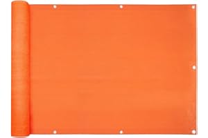 casa pura Brise-vue pour balcon - Protection UV - 90 x 500 cm - Tissu spécial en polyéthylène haute densité résistant aux intempéries et facile d'entretien - Orange