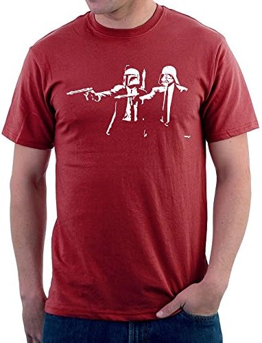 Banksy Star Wars Pulp Fiction Men's T-Shirt (X-Large, Cherry Red)