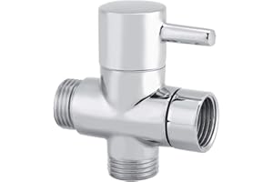 TYENAZA Rozdzielacz prysznicowy, 3-drożny rozdzielacz ramienia prysznicowego, rozdzielacz w kształcie litery T, zawór G1/5.1 cm, opryskiwacz bidetu toaletowego, woda chrom