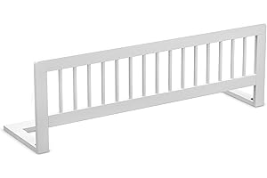 CADANI Kinder Bettgitter Baby Bettschutzgitter klappbarer Rausfallschutz aus Massivholz für Elternbett und Kinderbett weiß 115x40 cm