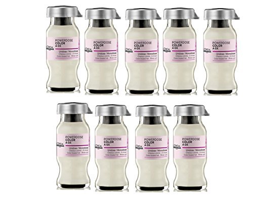 Genuine and Brand New L'Oreal Powerdose Color A-OX 9 viols x 0.33 fl. oz. (10 ml) For treatment of colored hair