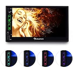 auna MVD-470 Autoradio con Pantalla táctil de 7" (Bluetooth, USB, microSD, Doble DIN, conexión Camara Frontal y Delantera, micrófono Integrado, Mando a Distancia)
