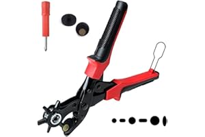 AIRFUL Pinza Fustellatrice Fori per Cinture, Cinturini Orologio, Cinghie, Collari Cane, Selle, Scarpe, Stoffe, Progetti DIY Casa o Artigianali. 6 Fori per Punzonatura 1 Ovale, 2 Piatte, 3 Rotonde)