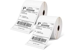 Étiquette thermique directe Phomemo 4 "x 6", étiquette d'expédition, compatible avec l'imprimante thermique de bureau, compatible avec toutes les entreprises de messagerie (1000 étiquettes en rouleau)