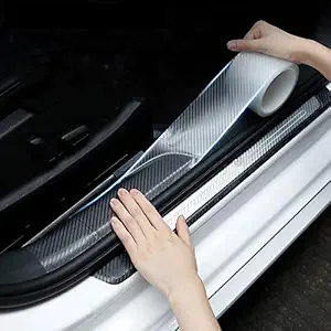 AutoBizarre High Gloss White Carbon Fiber Style Anti-Scratch Edge Guard Step Decoration Waterproof Tape - 5cm x 500cm