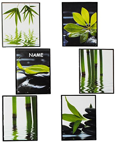 6 tlg. Set – Fliesensticker / Badezimmer / Wandtattoo – ECKIG – Bambus / Wellness & SPA – Steine – Sand Wasser – Fliesensticker / Badezimmer – Panorama Postersticker / Paneele – selbstklebend Fensterdeko / Deko – Mädchen Jungen Kinder – Indonesien / Feng Shui – Badezimmer Pflanze – Grünpflanze - 3