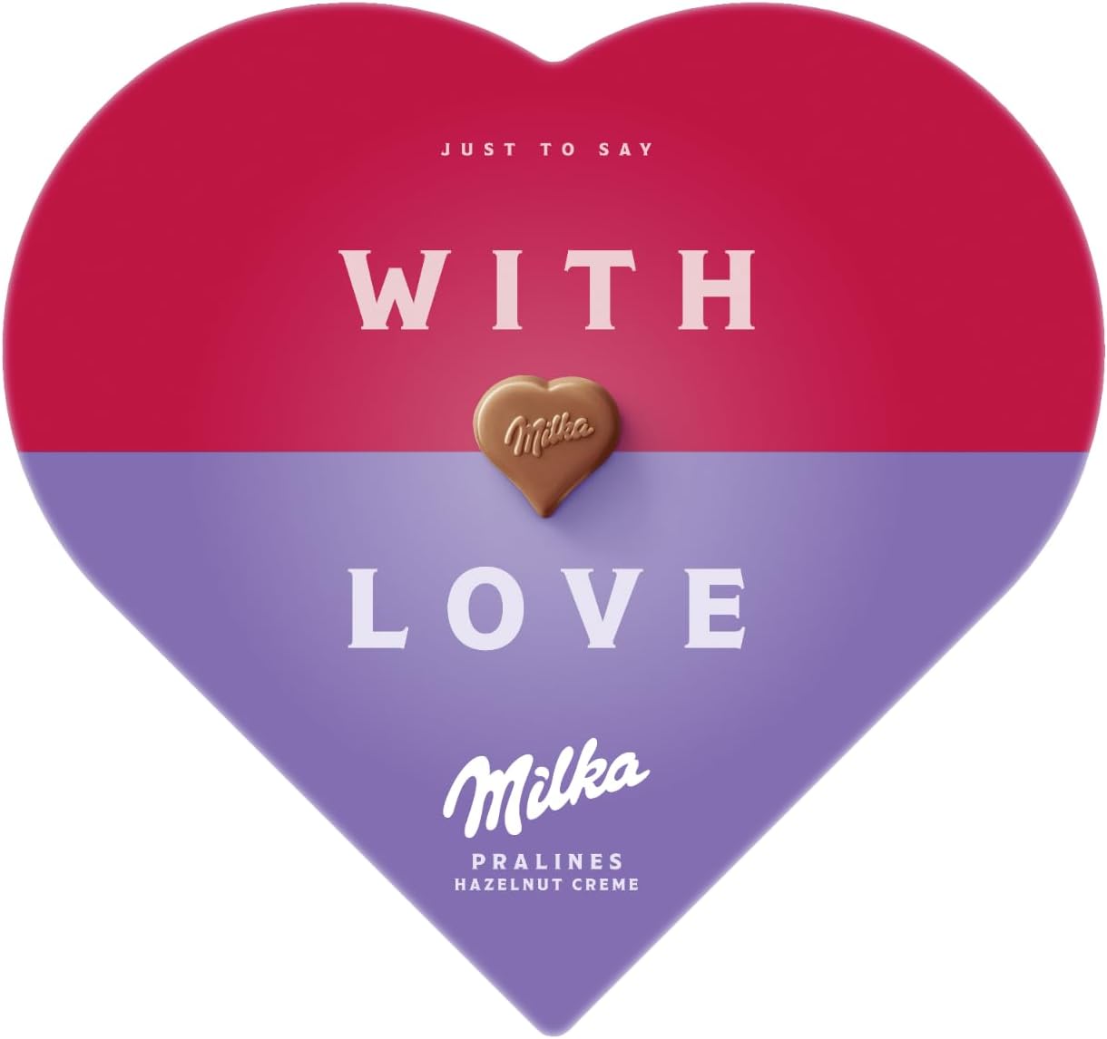 Milka Bombones de Chocolate con Leche de los Alpes, Rellenos con Crema de Avellana, Forma de Corazón, 165 g