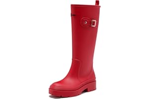 YENXAPEI Gummistiefel Damen Lange Stiefel, Original Wasserdicht Hohe Rutschfeste, Sicherheitsstiefel Gummischuhe Bequeme Gartenschuhe Für den Innen- und Außenbereich