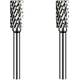 FANGHUIER 2 Pcs Tungsten Carbide Burr Cylindrical File Double Cut Rotary Burrs File Grinding Burr Cutter Bits for Grinder Drill and Straight Edge/Etraight Edge Tool/Knife Edge Bit[49 * 6MM]
