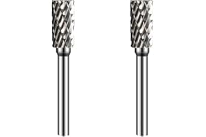 XIAOBUU FANGHUIER 2 Pcs Tungsten Carbide Burr Cylindrical File Double Cut Rotary Burrs File Grinding Burr Cutter Bits for Grinder Drill and Straight Edge/Etraight Edge Tool/Knife Edge Bit[49 * 6MM]