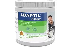 ADAPTIL® Chew - Snacks naturels apaisants - 30 pièces - Tranquillant et Anti-Stress pour Chiens agités hyperactifs, Relaxation pour Voyage et Moments Stressants