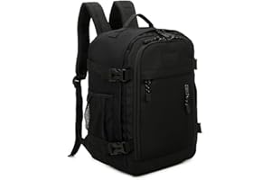 RAYKONG Mochila Cabina Ryanair 40x20x25cm (20L) | Mochila Viaje Avion Impermeable | Equipaje de mano Resistente | Mochila Para Senderismo | Escolar | Trabajo | Negro