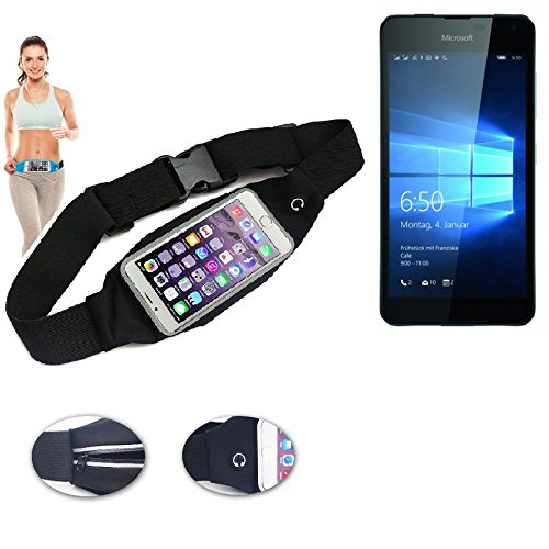 Preisvergleich Produktbild Gürteltasche Umhängetasche Bauchtasche für Microsoft Lumia 650 Dual-SIM, schwarz. Sport Running Jogging Fitness Laufen Exercise Schutzhülle - K-S-Trade (TM)