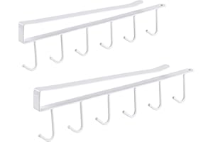 YoniYa Set di 2 Porta Tazze Sottomensola, Porta Tazzine Tazze Ganci Sotto Armadietto Organizzatore di Stoccaggio Gancio da Appendere Utensili da Cucina Sotto Armadio