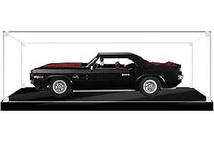 GUANGZHOU Vitrine en Acrylique pour Lego 42123 42111 42093 10295 10265 10304, Boîte en Acrylique Transparent Assembler Vitrine de Protection Antipoussière avec Base Noire (45x20x15cm) (Style Transparent)