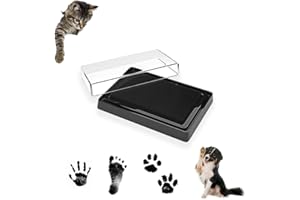 Azwood Cojín de tinta para huellas de perro y gato, almohadilla de tinta segura para mascotas, para cachorros, gatitos, recuerdos, sin caos (tinta negra)