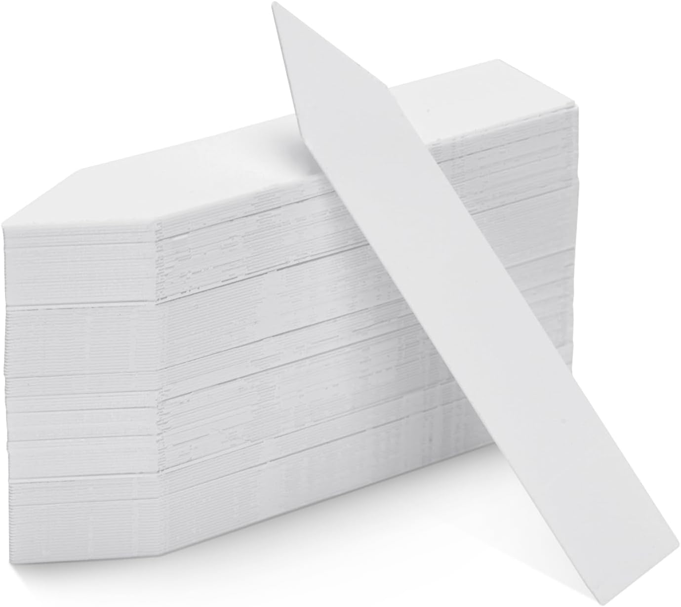 KINGLAKE 100Pcs White Plastic Plant Labels & Markers, 10x2cm, Waterproof, Reusable, Ideal for Herb, Seed, Flower, Potted Plants