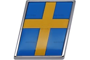 XCBW Adesivo emblema autoadesivo spesso per auto bagagliaio posteriore sostituzione per Volvo XC60 S90 XC90 S60 Polestar distintivo (bandiera svedese)