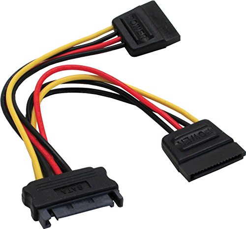 3er Set SATA Strom-Y-khbel, SATA Buchse an 2x SATA Stecker, 0,15m