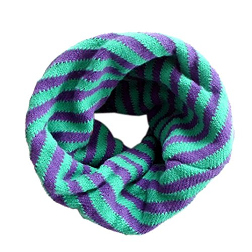 Tonsee® Kid Scarf Colors Stitching O-ring Knit Woolen Baby Scarf Neck Warm Scarves (Green)